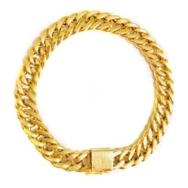 Imagem de Pulseira Masculina Grumet Duplo Ouro 18k 750 Grossa 7,5mm Fecho Gaveta