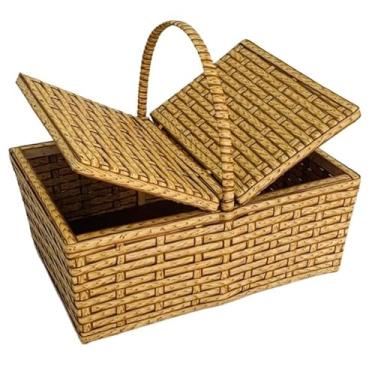Imagem de Cesta de Piquenique Fibra Sintética 47x31x19(Bambu)