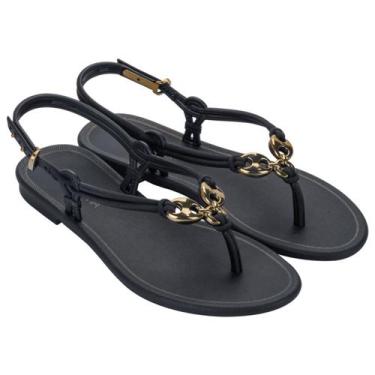 Imagem de Sandália Grendha Inspiração Rasteira Feminina Fivela Dourada - Grenden