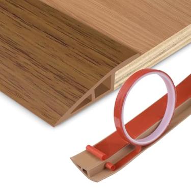 Imagem de Faixa de transição de piso de vinil para porta rampa autoadesiva para carpete acabamento de borda de porta, redutor de borda de sobreposição para carpete laminado, piso, azulejo (carvalho laranja,