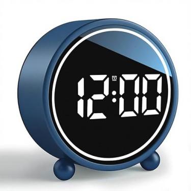 Imagem de Maxspace Relógio de mesa moderno, relógio analógico silencioso sem tique-taque operado por bateria, relógios de mesa pequenos para escritório/manto/mesa de trabalho ou mesa de cabeceira (redondo