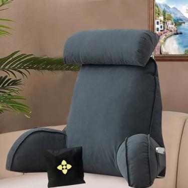 Imagem de Almofada de leitura de escritório em casa para sofá, cadeira cama, almofada de apoio de pulso lombar para braços, almofada de apoio para as costas, travesseiro lavável removível para descanso de cama