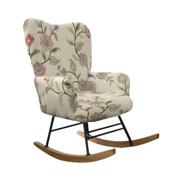 Imagem de CRFATOP 1 capa para cadeira de balanço de berçário impressa para cadeira de balanço estofada para poltrona de banquete capa protetora de móveis para sala de estar, quarto, escritórios, A26