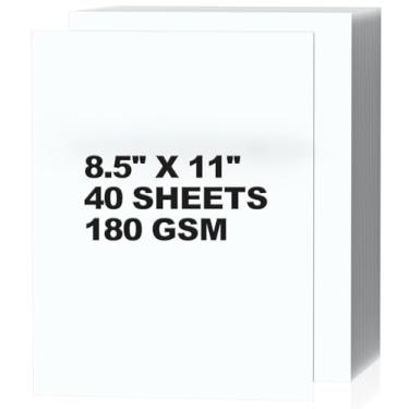 Imagem de DORFAS Cartolina branca de 21 x 28 cm, 40 folhas, papel cartão branco grosso premium para convites, artesanato DIY, álbuns, impressora a laser e jato de tinta, papel cartolina ideal para casa, escola