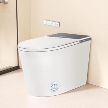 Imagem de Vaso sanitário inteligente BAYTINA com bidê embutido, japonês de uma peça para banheiro, alongado sem tanque, com assento aquecido e controle remoto