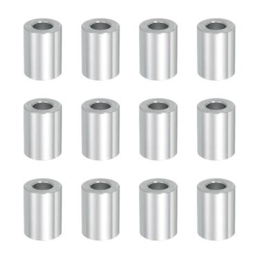 Imagem de PATIKIL Espaçadores de alumínio de 12 peças, diâmetro externo de 3/20.3 cm x 3/10.2 cm ID espaçadores de metal de alumínio 2,5 cm de comprimento, parafuso espaçador, bucha redonda não rosqueada para