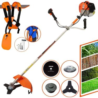 Imagem de Roçadeira Máquina de Corta Grama À Gasolina VR620H 2T 62cc 3HP Alta Rotação Com Carretel e Lâmina 3 Pontas + EXTRA Lâmina 80 Dentes e Escova de Aço