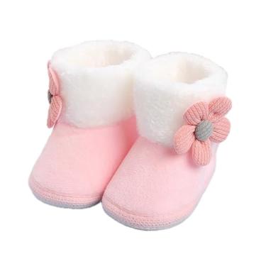 Imagem de Botinha Sapatinho Tênis para Bebê menina, com forro peluciado e fechamento em velcro até 6 meses, Outono e Inverno