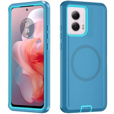 Imagem de Asuwish Capa de celular para Motorola Moto G Power 5G 2024 com protetor de tela de vidro temperado Capa magnética híbrida à prova de choque à prova de quedas acessórios resistentes G5 mulheres homens