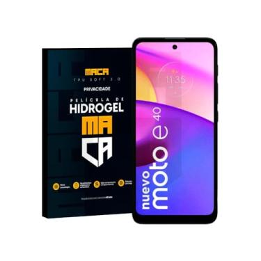 Imagem de Película de Hidrogel Moto E40 Privacy Frontal Anti Espião MACA