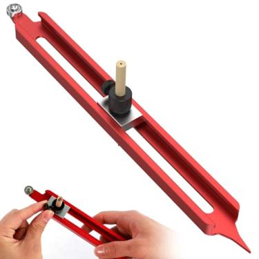 Imagem de RWWPJLLWHR Régua de escrita de perfil, ferramenta de contorno preciso com suporte de lápis ajustável de liga de alumínio, borda de madeira, canto de medição, perfil duplicador, medidor de contorno