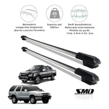 Imagem de Rack Travessa de Teto Aluminio Prata Gm S10 Cab. Dupla e Blazer 1995 a