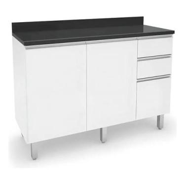 Imagem de Balcão batrol top class 1,20 2p 3gav branco - Nicioli