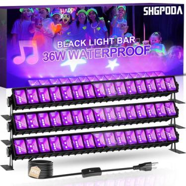 Imagem de Barra de luz LED preta SHGPODA 36W, pacote com 3 unidades para Glow Pa