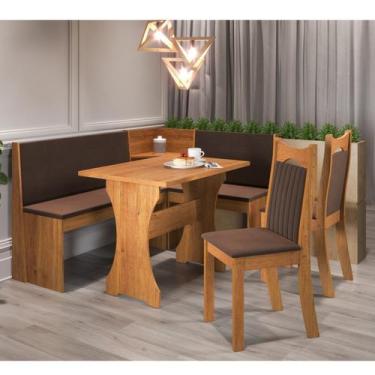 Imagem de Conjunto Canto Alemão Bueno com Mesa 4 Lugares e 2 Cadeiras Dalas Esto