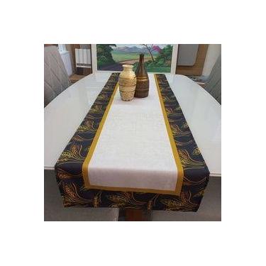 Imagem de Caminho de mesa 45 x 1,50 - mod. 6867 c/ borda linho - DIAS DECOR