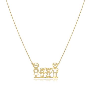 Imagem de Colar Personalizado De Familia Folheado Em Ouro 18K Integran