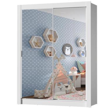 Imagem de Guarda Roupa Infantil Enzo 2 Portas de Correr Espelho Madesa