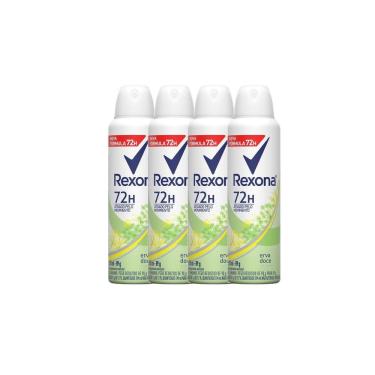 Imagem de Kit 4 Desodorante Antitranspirante Aerosol Feminino Rexona Erva Doce 72 horas 150ml