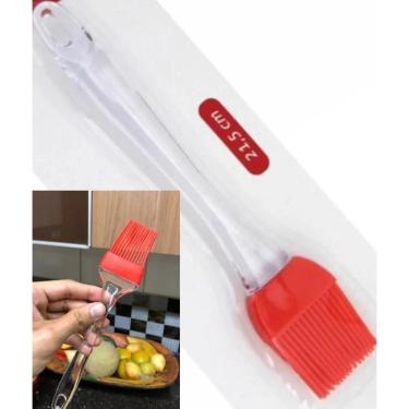 Imagem de Pincel Culinário De Silicone Untar Confeitar Vermelho 22Cm