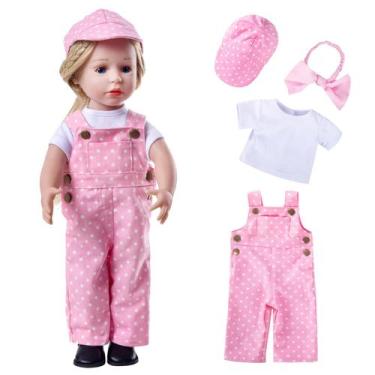 Imagem de Conjunto de roupas para bonecas Rakki Dolli 3 unidades. Casaco verde B