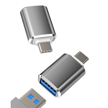 Imagem de Adaptador USB-C OTG para iPhone 15 Pro Max Plus tipo C Dongle (pacote com 2) compatível com Samsung Galaxy para Apple para iPad 10, Air4/5, Mini6, Pro 12,9, acessórios para MacBook, porta Thunderbolt