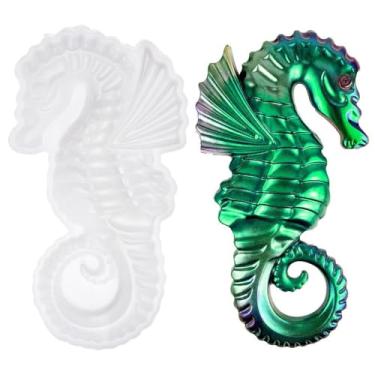 Imagem de Molde de silicone para animais marinhos de cristal 3D, molde de resina de cavalo-marinho para fundição de resina epóxi/UV, artesanato faça você mesmo, enfeite de pendurar para decoração de arte para