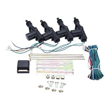 Imagem de Sistema universal de entrada sem chave 4 atuadores de fechadura de porta Kit de travamento central 12V - Kits de sistema de entrada remota de alarmes de alto desempenho - Proteja seu carro com