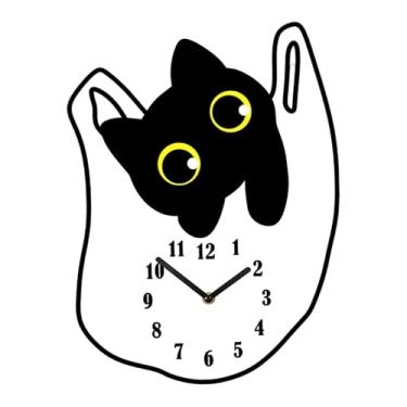 Imagem de Ｂｅｓｇａ Relógio de Gato, Relógio de Parede Silencioso com Design Animal para Decoração de Casa, Hotel, Quarto Infantil, Loja, Inauguração de Casa, 22.4 Cm X 30 Cm