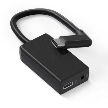 Imagem de Runpower Adaptador de microfone externo com conector tipo C para câmera GoPro Hero todas as séries, converte microfone de 3,5 mm