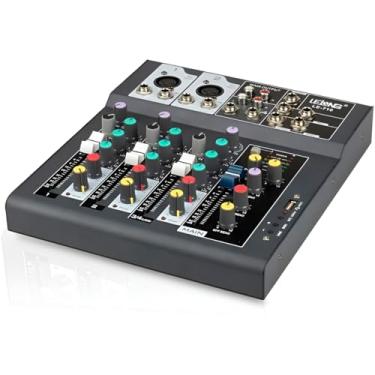 Imagem de Mesa de Som Profissional, 7 Canais, Bluetooth e USB, Interface de Áudio para Home Studio, Podcast, DJ, Transmissão ao Vivo, 30,5 x 24 x 5cm