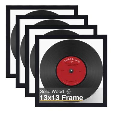 Imagem de Porta-retratos KINLINK 13x13 cm Madeira preta para fotos de 13x13 cm