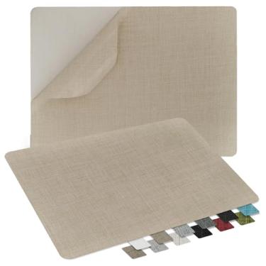 Imagem de ZESION 2 Peças De Remendos Tecido Linho Autoadesivos, Reparo Rápido Para Sofás, Tendas, Assentos Carro/8" X 11", Bege Brilhante