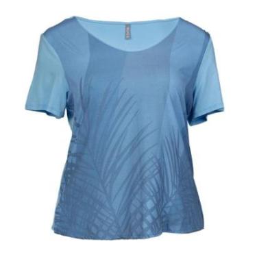 Imagem de Blusa Feminina Cativa Plus Size Delicada e Estampada Azul-Feminino