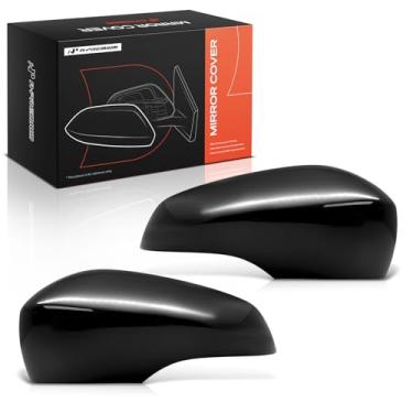 Imagem de A-Premium 2 peças de tampas de espelho retrovisor do lado do motorista e do passageiro - compatível com Chevrolet Spark 2016-2022 - preto liso, sem orifício de seta