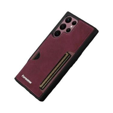 Imagem de Capa De Cartão Retro Em Couro Para Samsung Galaxy S24 S25 Ultra S23 FE