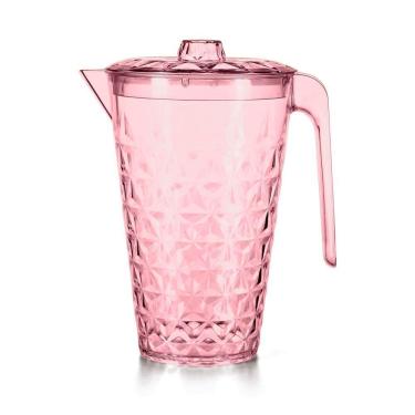Imagem de Jarra Cristal Com Tampa 2 Litros Rosa