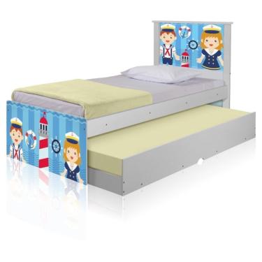 Imagem de Bicama Juvenil Adesivada Marinheiros Com Colchões