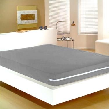 Imagem de Capa Para Colchão Doce Vida Solteiro Mista C/ Zíper Cinza