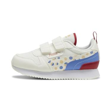 Imagem de PUMA Tênis infantil unissex R78 com gancho e laço, Céu branco-azul quente - camomila, 1 Little Kid