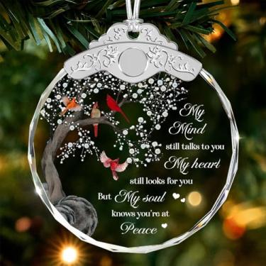 Imagem de Giftelix Enfeite de vidro - My Soul Knows You're at Peace - Enfeite memorial - Presente de simpatia pela perda de um ente querido - Presentes de luto - Lembrança de funeral - Ornamentos para árvore de