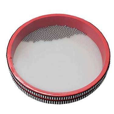 Imagem de lovermusic lovermusic Tambor de madeira vermelha oceano de 20 cm com ferramenta musical de tambor de plástico transparente