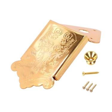 Imagem de Almencla Estandarte para bandolim de 8 cordas com capa decorativa, acessório metálico para instrumento, fácil instalação, substituição da placa de cordas, Ouro