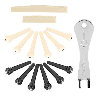 Imagem de SPYMINNPOO Conjunto de Pinos de Ponte de Guitarra de 12 Unidades, Conjunto de Pinos de Ponte de Guitarra Acústica Kit de Pinos de Cordas Populares Acessórios de Peças de Reposição de Pinos