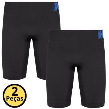 Imagem de Kit 2 Bermudas Térmicas Alta Compressão Masculina Sem costura Previne Assaduras-Masculino