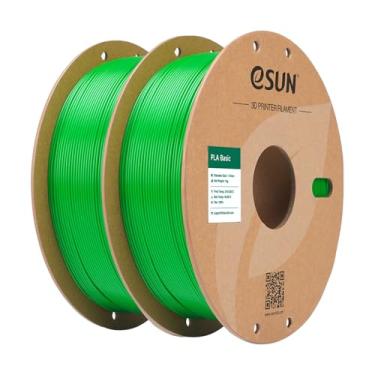 Imagem de eSUN Filamento básico PLA 1,75 mm, carretel de 1 kg (1 kg) impressão de alta velocidade Filamento PLA para impressora 3D, projetado para impressão rápida, pacote com 2 verde