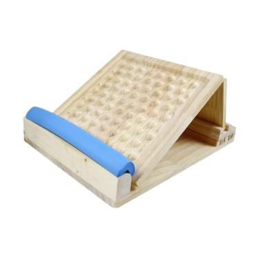 Imagem de simhoa Prancha inclinada de madeira maciça para alongamento da panturrilha, com rampa de inclinação e ângulos ajustáveis ​​para agachamentos e treinamento de, Relevos Arredondados 8 ângulos