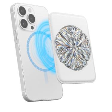 Imagem de Suporte magnético para iPhone, carteira fina de couro PU, capa para cartão, capa traseira para cartão, acessório de telefone fofo