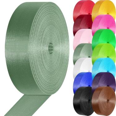 Imagem de Correias de nylon correias de nylon de 2,5 cm 3,8 cm, 3,3 10, 25, 50 jardas, cintas para bolsas/cadeira de gramado/escalada ao ar livre artesanato DIY reparo de equipamentos (verde claro, 3,8 cm x 50