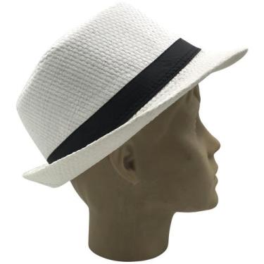 Imagem de Chapéu Estilo Panamá Malandrinho Social Clássico (unisex) Cor:BrancoTa